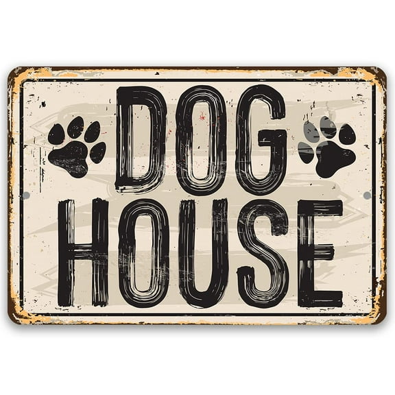 Dog House Decor Metal Signs - Metal Dog Signs for Home Decor - Use Indoor/Outdoor - Dog Sayings Funny Signs - Dog Mom Gifts for Women, Dog Home Decor Dog Lovers Gifts (8" x 12")