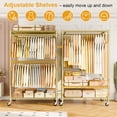 thumbnail image 6 of P4 Plus Rolling Clothes Rack Heavy Duty,Rolling Clothes Rack, Clothing Racks for Hanging Clothes , Free Standing Portable Closet Racks ,Gold, 6 of 10