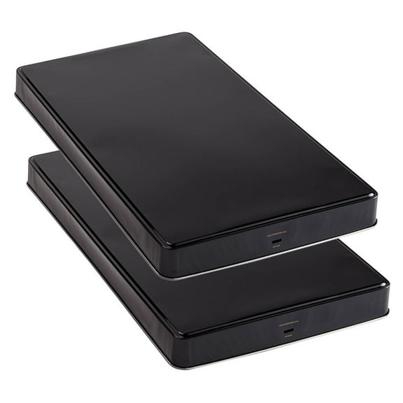 Set of 2 Extra Deep Burner Covers for Electric or Gas Stove Burners, Black, 19.5” x 11.75” and 1.75” Thick – Create a Counter Space and Hide Spills on the Stove, Each Cover Protects 2 Burners