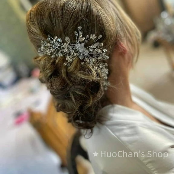 Handmade Crystal Hair Vine - Elegant Bridal & Occasion Headpiece-Silver