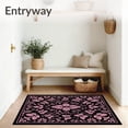 thumbnail image 3 of ODIKA 6'x9' Machine Washable Non-Slip Area Rug, Metamorphosis Lepidoptera Vintage Inspired High Traffic Rug with Pad, Black, 574768, 3 of 8