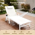 thumbnail image 5 of Harbweb Outdoor Chaise Lounge Chair Set of 2 , 5-Position Adjustable Sun Tanning Chair with Pillow, Aluminum Patio Lounge Chair with Wheels & Armrests for Garden, Beach, Patio, Pool, White, 5 of 8