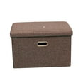 thumbnail image 1 of Rectángulo de almacenamiento Muebles otomanos Ahorro de espacio Taburete marrón Zulema Otomana de almacenamiento plegable, 1 of 8