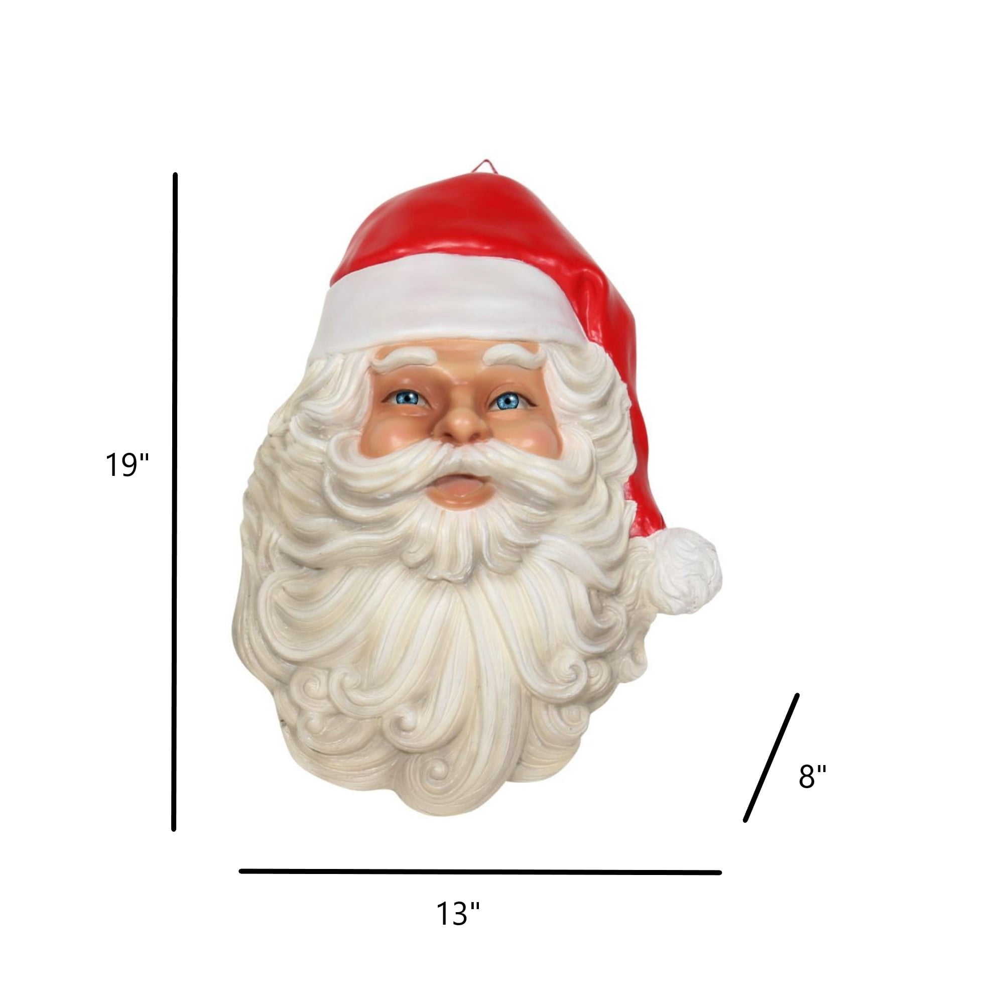 Garden Elements Fiberglass Indoor Christmas Wall Decor, Santa Claus Face - Thumbnail 5