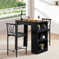 thumbnail image 4 of Small Bar Table and Chairs Tall Kitchen Breakfast Nook with Stools, 4 of 9
