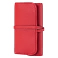 thumbnail image 3 of Estuche organizador de joyas para pendientes, de viaje, portátil, de piel sintética, para mujer, regalo práctico Rojo, 3 of 9