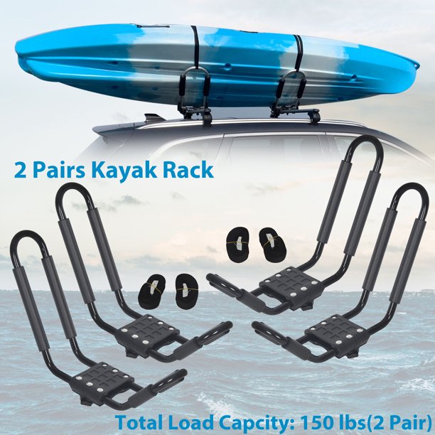 Kojem JBar 2 Pairs Universal Kayak Roof Rack Canoe Boat Surf Ski Top