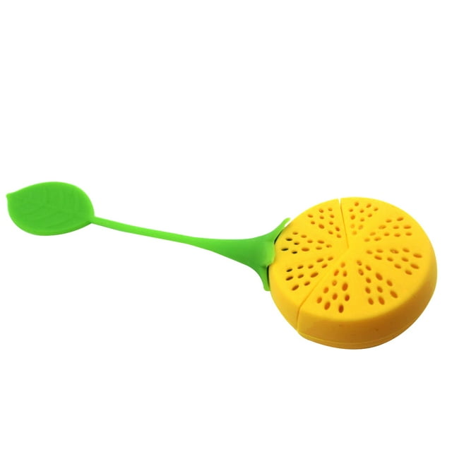 Food Grade Silicone Lemon Tea Infuser Leaf Tea Bag Filter Strainer for Coffee Herb Punch (Yellow)
