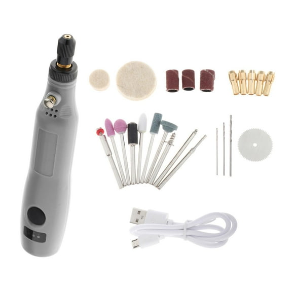 Kit de herramientas giratorias portátiles herramienta giratoria inalámbrica mejorada para uñas delicadas y ligeras DIY pulido trabajo ligero - Posición gris CUTICAT mini tallador rotatorio