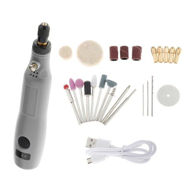 Kit de herramientas giratorias portátiles herramienta giratoria inalámbrica mejorada para uñas delicadas y ligeras DIY pulido trabajo ligero - Posición gris CUTICAT mini tallador rotatorio