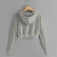 thumbnail image 4 of ZZwxWA Hoodies for Women, Solid Zip Up Hoodies Cropped Tops Teen Girls Cute Crop Jackets Casual Loose Hooded Sweatshirts 2025, 4 of 5