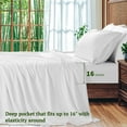 thumbnail image 3 of SONORO KATE 6 Pieces Bamboo Bed Sheets Set, Luxury Rayon Derived - Deep Pockets - Wrinkle Free - Extremely Soft, California King, White, 3 of 6