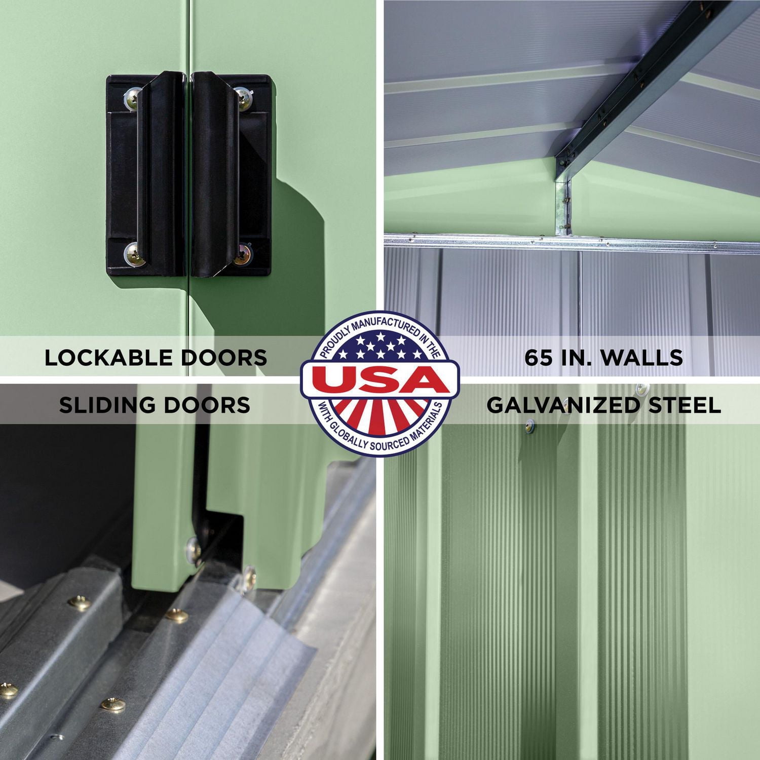 Arrow 10 x 8 x 6 ft Green Shed