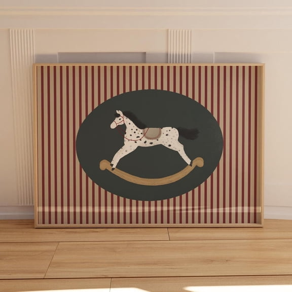 Vintage Rocking Horse Print Cottage Nursery Vintage Horse Print Horse Art Boy'S Nursery Rocking Horse Decor Grandmillenial UNFRAMED