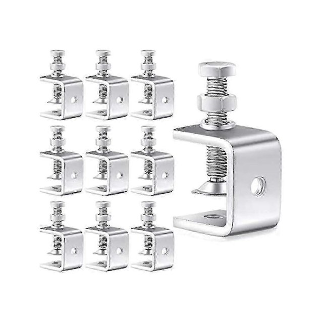 10 Pcs Stainless Steel C Heavy Duty 1 3/16 Inch With Stable Wide Jaw Opening Small Screw For Metal