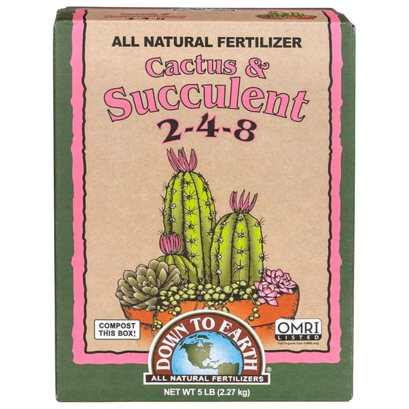 Down to Earth Organic Cactus & Succulent Fertilizer 2-4-8, 5 lb
