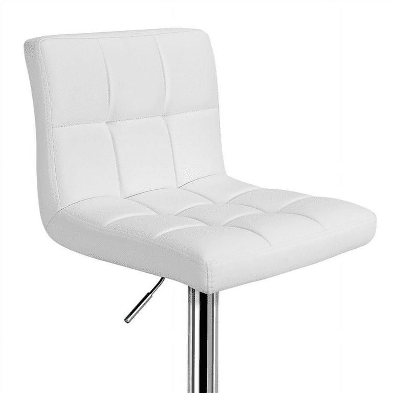 Easyfashion white counter bar stools set of discount 2 adjustable chair synthetic leather swivel seat