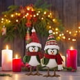 thumbnail image 3 of 2 decoraciones navideñas para mesa, muñecos, figuritas decorativas de pájaros, adornos de mesa para chimenea de invierno, mantel, vacaciones, Navidad, 3 of 6