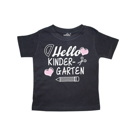 

Inktastic Hello Kindergarten with Hearts and School Supplies Gift Toddler Boy or Toddler Girl T-Shirt