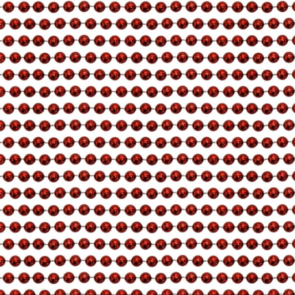 48" 10mm Round Metallic Red Mardi Gras Beads - Dozen (12 Necklaces)