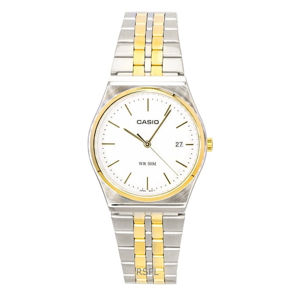 Casio Analog Two Tone Stainless Steel White Dial Quartz MTP-B145SG-7AV Men's Watch