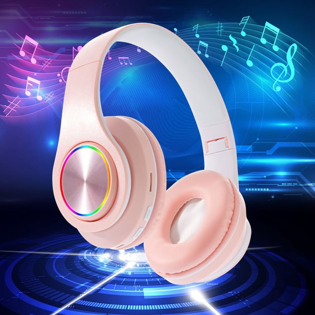 Macaron Colored Luminous Color Breathing Light Head Mounted Bluetooth Earphones