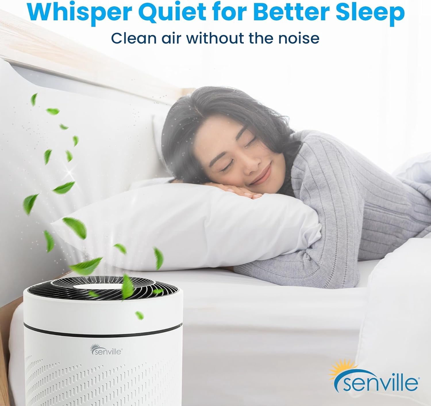 Senville Air Purifier, HEPA Filter, 250 sq ft Coverage