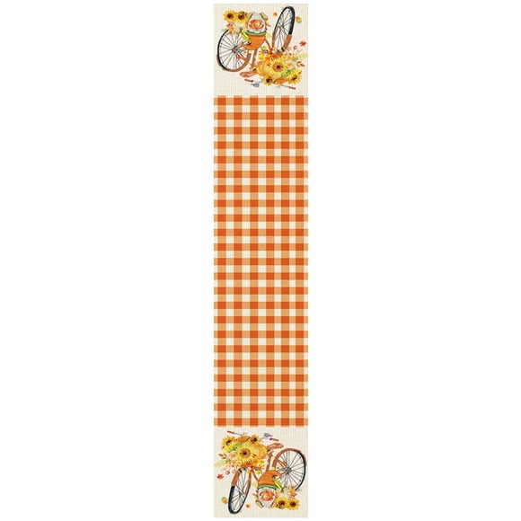 TIELUTT Thanksgiving Table Runner Fall Thanksgiving Table Runner for Party for Farmhouse Kitchen Home Dining Coffee Table 108" Table Sparkly Table He Is Risen Table Wedding Table Tassel Garland