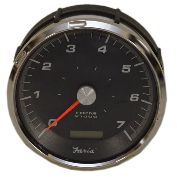 Faria Boat Tachometer Gauge THC616A | W/ Hour Meter 4 1/4 Inch Black