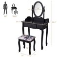 thumbnail image 2 of Costway Wood Makeup Dressing Table Vanity Set Jewelry Desk W/ Drawer & Mirror, 2 of 10