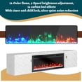 thumbnail image 4 of Boyel Living Floating Fireplace TV Stand , Modern Entertainment Center w/ 36" Electric Fireplace, Wall Mounted Electric Fireplace TV Console for Living Room Bedroom, White, 4 of 7
