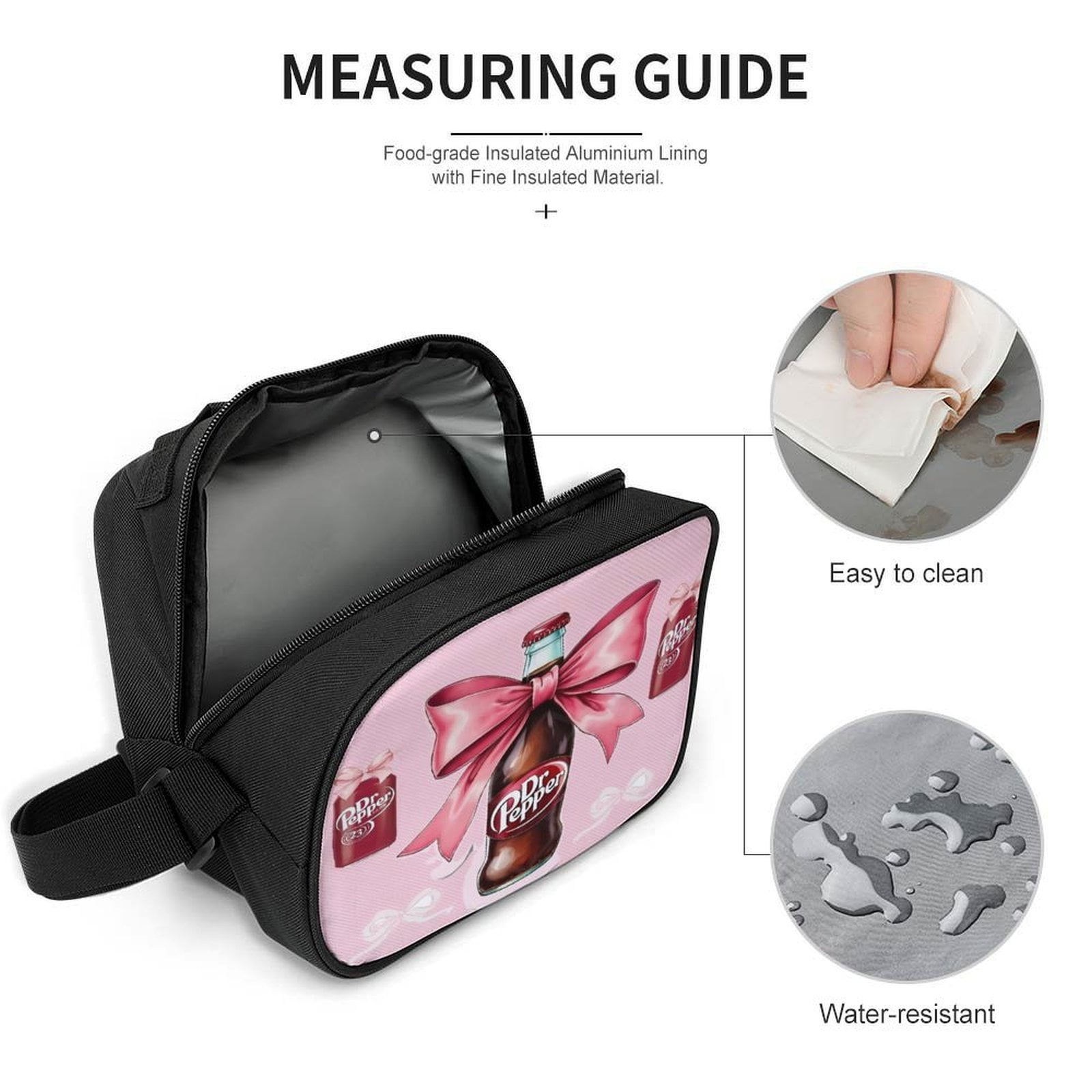 Dr.Pepper Cartoon Lunch Bags Are Suitable For Work Travel And Outdoor Activities One size