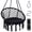 Black, variant on Costway Macrame Swing Chair, Hammock Chair with Round Seat Cushion, Sturdy Metal Rings Gray