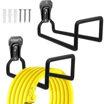 2pcs Garden Hose Holder Wall Mount - Metal Garden Hose Reel Sturdy Water Hose Holders for Outside Yard, Heavy Duty Hose Hanger for Water Hose Storage (Black)