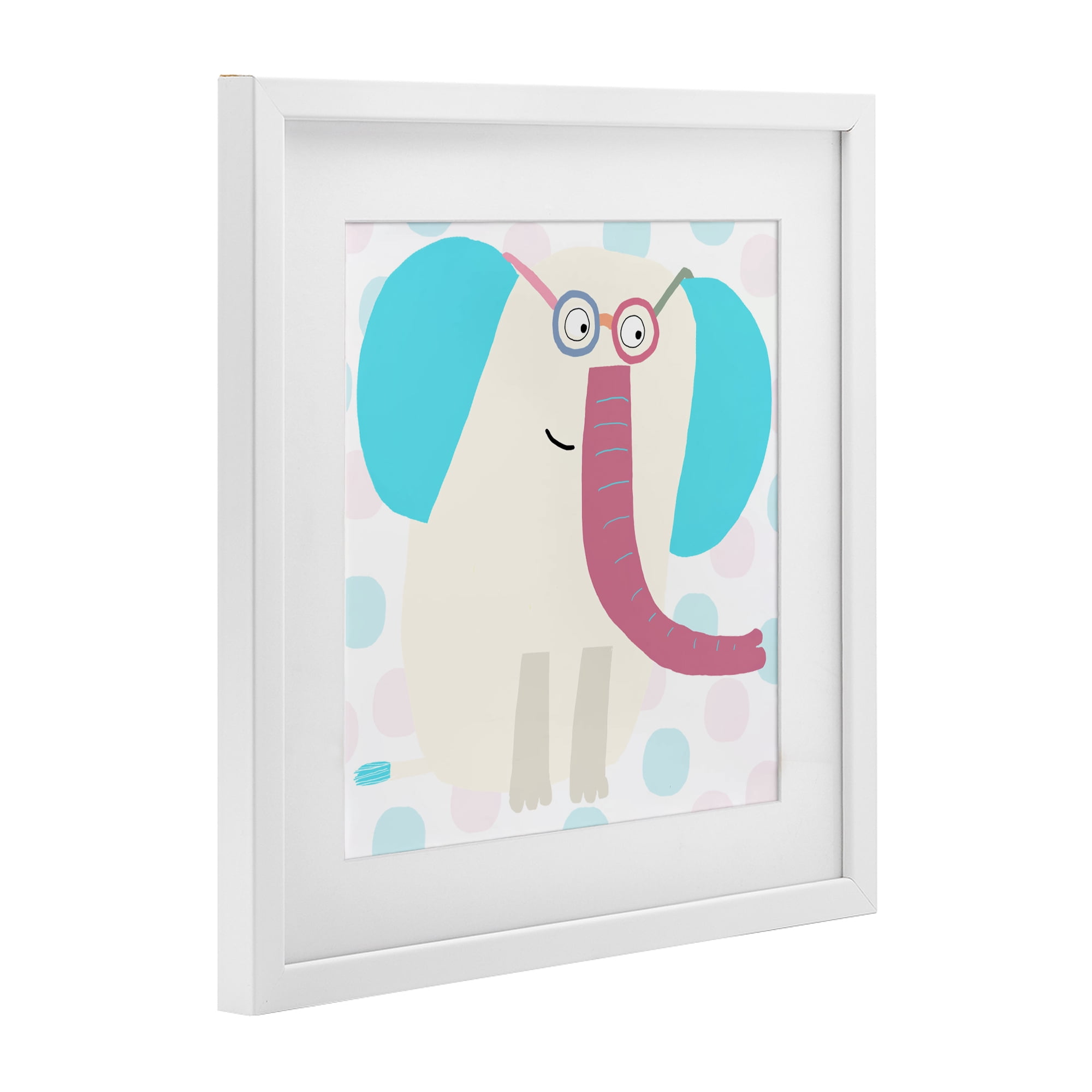 Stupell Industries Electric Blue Elephant White Framed Print Under Glass, design by Carla Daly