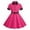 R395-Hot Pink, variant on RMGVDSD Vintage 50's Girls Dresses Collared Retro Short Sleeve Party Dress With Belt Children's Casual A-Line Swing Sundress Cute Cartoon Dress