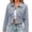 Light Blue, variant on Womens Fringe Jackets Fall Western Motorcycle Cropped Turndown Collar Button Front Coat Stylish,Vacation,Black,XXL