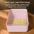 thumbnail image 3 of Pink Small Cat Litter Box, Low Entry Removable Tray For Cats Under 8 Lbs, 3 of 8
