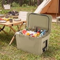 thumbnail image 2 of Gymax 37 QT Insulated Portable Cooler w/2 Cup Holders Bottle Opener & Drain Plug Tan, 2 of 10