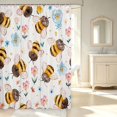 thumbnail image 2 of Erosebridal Cartoon Bee Shower Curtain 72Wx72L,Cute Sunflower Florals Bathroom Curtain,White Pink, 2 of 5