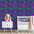 thumbnail image 3 of Boho Peel and Stick Wallpaper 23.6in x 9.8ft Vibrant Floral Purple Green Elements Blue Contact Paper Vinyl Waterproof Self Adhesive Wall Paper for Bedroom Shelf Cabinet Renter Friendly, 3 of 8