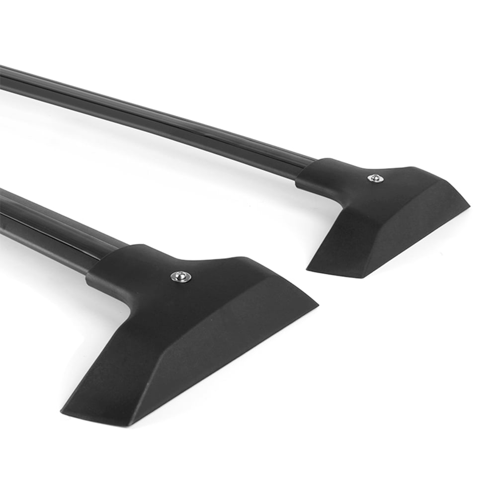 Ikon Motorsports Compatible with 09-17 Chevy Traverse OE Style Roof Rack Rail Cross Bar Carrier Black