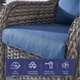 thumbnail image 5 of Gymojoy Outdoor 4-Piece Deep Seat Cushion Set, 22 x 25 , Water Repellant, Fade Resistant, Deep Seat Bottom and Back Cushion for Swivel Chair, Sofa, and Couch,Blue, 5 of 7
