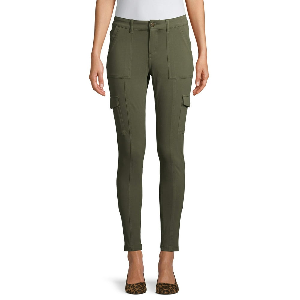 Time and Tru Time and Tru Women's Knit Skinny Cargo Pant Walmart