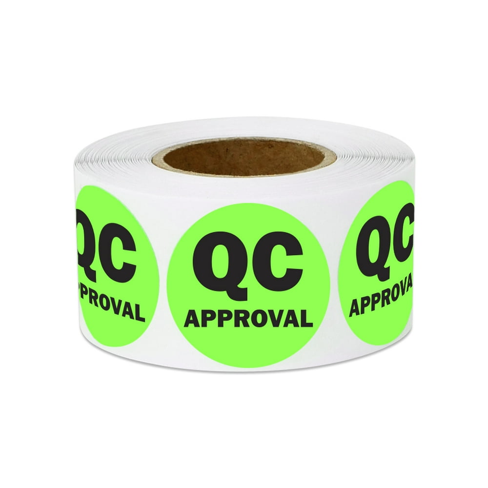 1" Round QC Approval Stickers Labels for Inventory & Quality Control (4