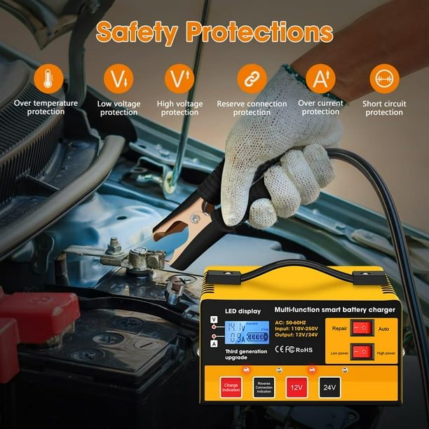 Cargador de baterías Outerman 12 V 24 V de plomo-ácido con