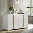 thumbnail image 4 of Pemberly Row Contemporary Wood Rectangular Dresser White and Gold, 4 of 6