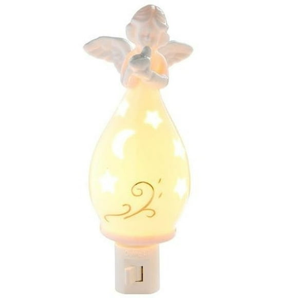 Yellow Angel Glass Night Light