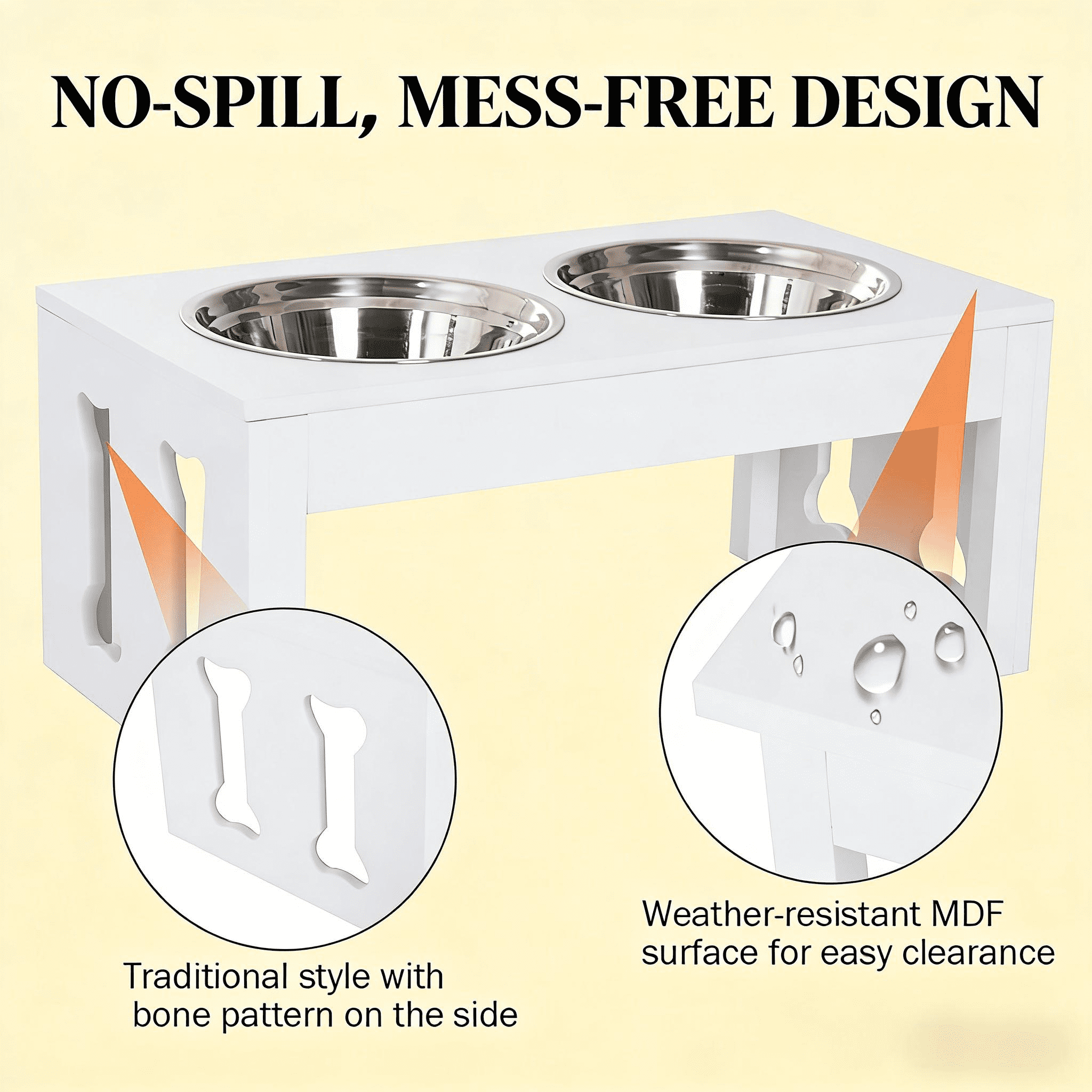Elevated Feeding Station, Raised Dog Bowls Stand Pet Food Bowl Stand