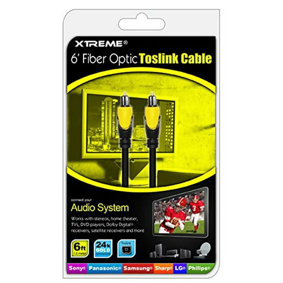 Xtreme 73506 6-Feet Fibre Optique Toslink Cable Connecter Tout Système Audio à Votre HDTV